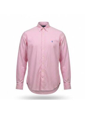 Polo Ralph Lauren Mens Pink Button-Down Shirt Classic Fit Long Sleeve Size 17.5